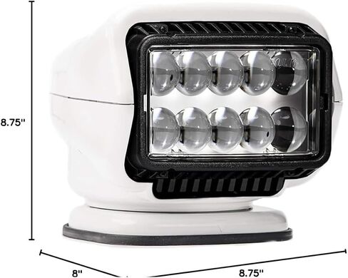 Golights Stryker ST Series 30004ST LED Searchlight, Permanent Mount with Wireless Handheld Remote Control, 360 Rotation, White Finish, for Trucks, Boats, RVs, and Work Vehicles in Kuwait