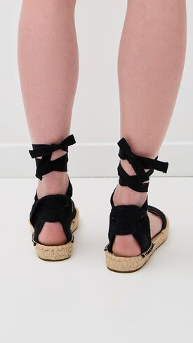 Soludos Womens Lauren Lace-Up Espadrille Noche Black 8-8.5 Medium in Kuwait
