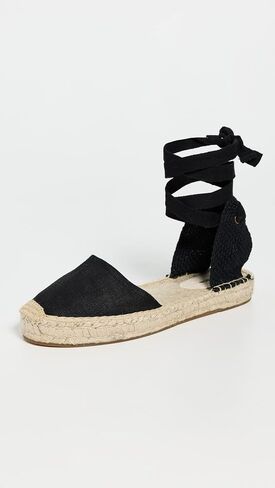 Soludos Womens Lauren Lace-Up Espadrille Noche Black 8-8.5 Medium in Kuwait
