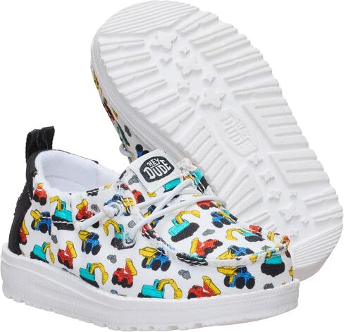 HEYDUDE Infant LILDUDE Novelty Slip On Shoe, Ivory/Multi Size 4 | Lightweight Infant Shoe with Elastic Laces, Stretch Collar & Heel Grip in Kuwait