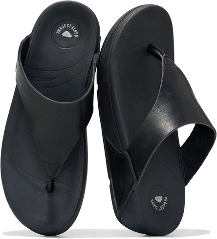 Project Cloud Genuine Leather Thong Flip Flops for Women with Arch Support | Genuine Leather Thong Flip Flops with Plush Soft Insole Arch Support & Non Slip Outsole Comfortable Beach & Summer Slides in Kuwait