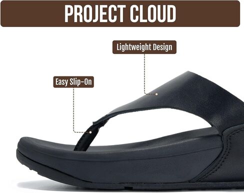 Project Cloud Genuine Leather Thong Flip Flops for Women with Arch Support | Genuine Leather Thong Flip Flops with Plush Soft Insole Arch Support & Non Slip Outsole Comfortable Beach & Summer Slides in Kuwait