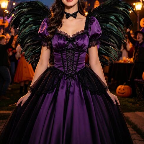 whitefeather Black Feather Angel Wings for Adults, Real Rooster Tail Fairy Costume Prop with Adjustable Strap for Cosplay Photography, 3.11ft in Kuwait