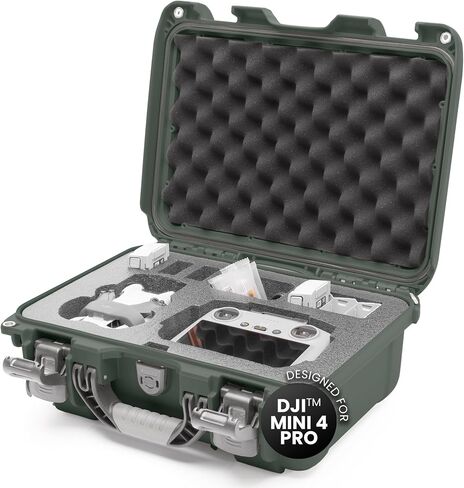NANUK 915 DJI™ Mini 3 & 4 Pro - Waterproof Hard Case with Drone Foam Insert, Crushproof, Portable Travel Case, Made in Canada – Graphite (15.8" x 12.1" x 6.8") in Kuwait
