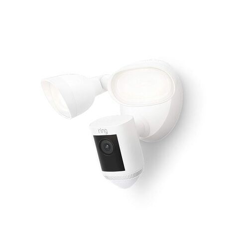 Like-New Ring Floodlight Cam Wired Pro with Bird’s Eye View and 3D Motion Detection, White in Kuwait