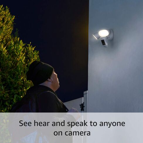 Like-New Ring Floodlight Cam Wired Pro with Bird’s Eye View and 3D Motion Detection, White in Kuwait