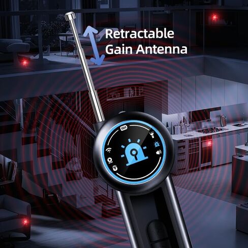 8-in-1 Hidden Camera Detector, Bug&Anti spy Detector,GPS Tracker Finder, RF Signal Detector with Telescopic Antenna, Infrared Lens Detection, Vibration & Sound Alerts, LED Flashlight in Kuwait