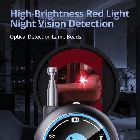 8-in-1 Hidden Camera Detector, Bug&Anti spy Detector,GPS Tracker Finder, RF Signal Detector with Telescopic Antenna, Infrared Lens Detection, Vibration & Sound Alerts, LED Flashlight in Kuwait