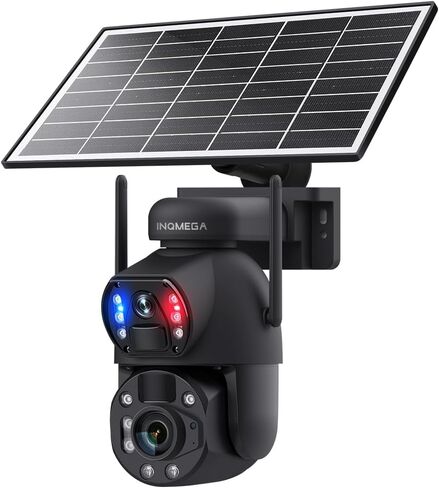 Solar Camera Outdoor Wireless, 6MP Dual View 36X Optical Zoom PTZ Security Camera, 2.4GHz WiFi, 50M Laser Infrared Night Vision, IP66 Waterproof for Home Yard Villa Farm Outdoor Surveillance in Kuwait