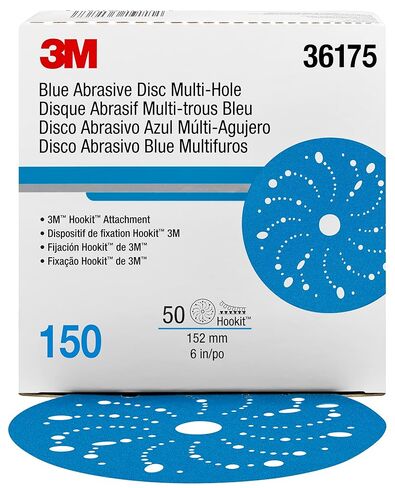 3M Hookit Blue Abrasive Disc 321U Multi-Hole, 6 in, 50 Discs per Carton | 36175; 150; One Size in Kuwait