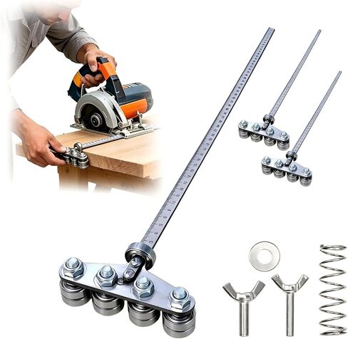 Positioning Calipers For Circular Saw 24", Adjustable Stainless Steel Rip Cut Circular Saw Guide Rail, Roller Guide For Precise Measurements & Easy Wood Cutting in Kuwait