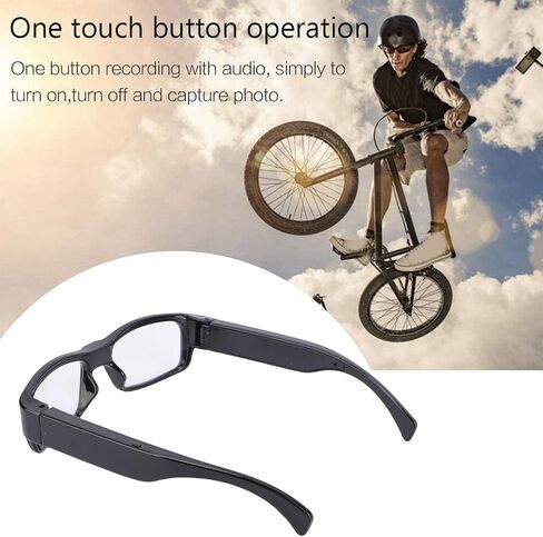 Camera Glasses, 1080P HD Video Recording Smart Glasses with Wide Angle Lens and Electronic Stabilization, for Cycling Outdoor Activities and Sports Recording in Saudi Arabia
