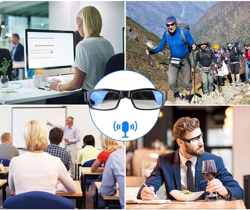 Camera Glasses, 1080P HD Video Recording Smart Glasses with Wide Angle Lens and Electronic Stabilization, for Cycling Outdoor Activities and Sports Recording in Saudi Arabia