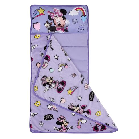 Disney Minnie Mouse I am Awesome Lavender and Pink Daisy Duck, Rainbow Hearts and Stars Toddler Nap Mat in Kuwait