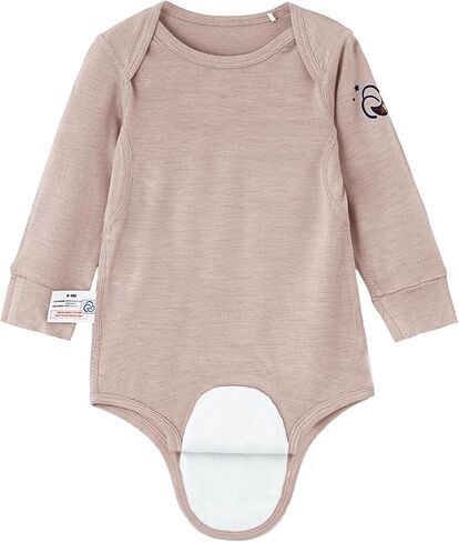 kaiya baby Long Sleeve Baby Bodysuit – Merino Wool ＆Rayon Made From Bamboo Material, with SnoozySea Hook-and-Loop Closure in Kuwait