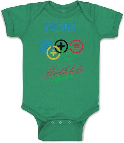 Cute Rascals Baby Bodysuit Future Mathlete Math Geek Funny Funny Boy & Girl Baby Clothes Cotton Kelly Green Design Only 6 Months in Kuwait