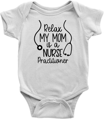 ODDITEES Relax My Mom is A Nurse Practitioner Baby Bodysuit in Kuwait