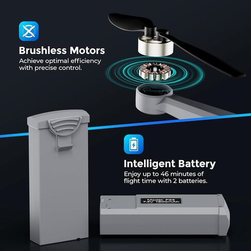 Contixo GPS Drone with Camera, 4.5" LCD Screen on Controller, FPV Drones, Orbit Mode, Auto Return Home, Follow Me for Adult Beginner, Brushless Drone Long Range Circle Fly, Under 249g in Kuwait
