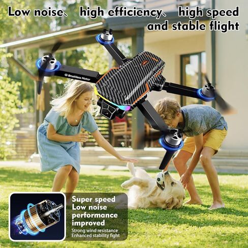 Drone with Camera for Adult Beginners and Kids,Foldable FPV,Brushless Motor,One Key Take Off/Land, Optical Flow Positioning, 360° Flip, Waypoint Fly,2Battery,Gift for adults,kids,beginners in Kuwait