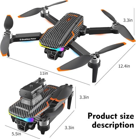 Drone with Camera for Adult Beginners and Kids,Foldable FPV,Brushless Motor,One Key Take Off/Land, Optical Flow Positioning, 360° Flip, Waypoint Fly,2Battery,Gift for adults,kids,beginners in Kuwait