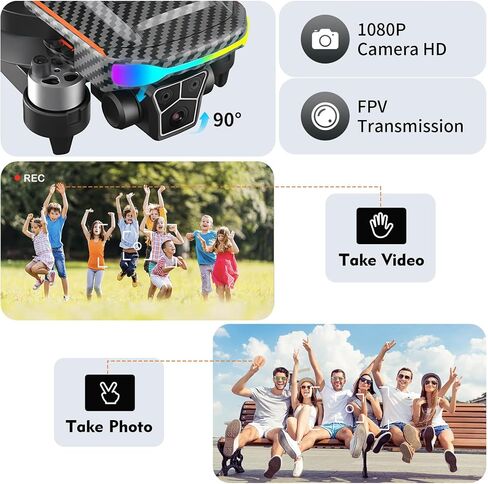 Drone with Camera for Adult Beginners and Kids,Foldable FPV,Brushless Motor,One Key Take Off/Land, Optical Flow Positioning, 360° Flip, Waypoint Fly,2Battery,Gift for adults,kids,beginners in Kuwait