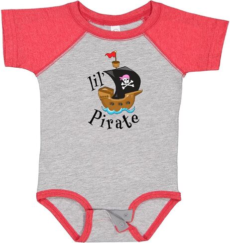 inktastic Lil' Pirate Pirate Ship, Pink Bandana Baby Bodysuit in Kuwait