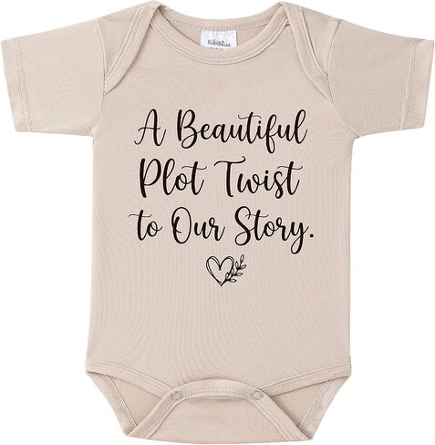 A Beautiful Plot Twist to Our Story Baby Announcement Onesie, Funny Pregnancy Announcement Outfit for Grandparents to be,Baby Coming Soon Shower Reveal Idea Gift (oat) in Kuwait