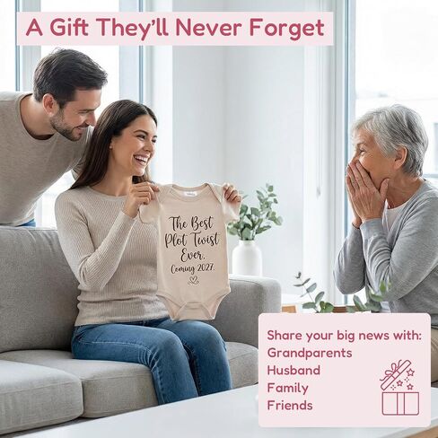 A Beautiful Plot Twist to Our Story Baby Announcement Onesie, Funny Pregnancy Announcement Outfit for Grandparents to be,Baby Coming Soon Shower Reveal Idea Gift (oat) in Kuwait