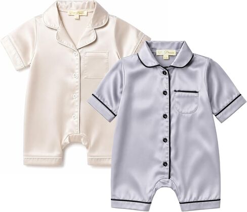 Bow Dream Baby Pajamas Girl Boy Infant Newborn Romper One Piece Pis Romper Silk Sleeper Summer in Kuwait