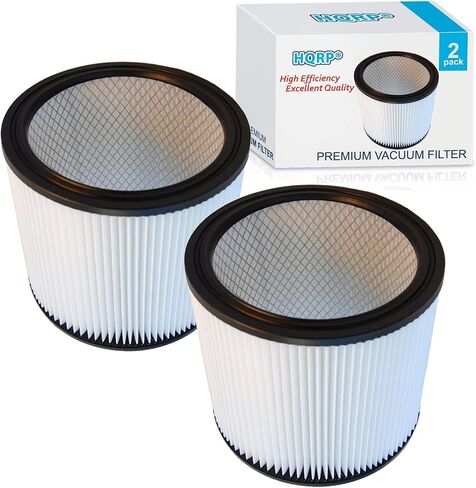 HQRP High Efficiency H14 HEPA Cartridge Filter 2-pack Replacement for Shop-vac 90350 90340 90304 9035033 90344, Fits most 4-16 Gallon Shop-Vac Wet/Dry Vacuums, Washable and Reusable, Green in Kuwait