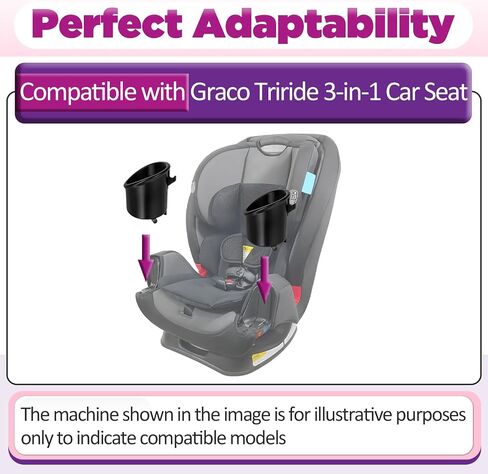 2 Pcs Cup Holder Compatible with Graco Triride 3-in-1 Car Seat | Fits Left & Right Side, Easy Install, High Durability in Kuwait