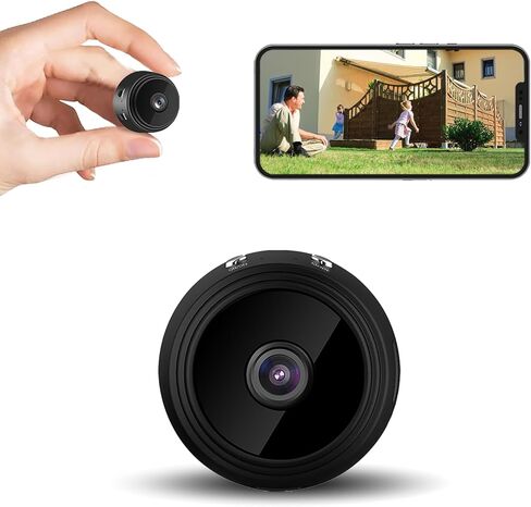 Hidden Camera Mini Spy Camera 1080P WiFi, Wireless Pet Camera Indoor Security Cam with Night Vision, Motion Detection, Nanny Cam for Home Baby Monitor, TF Card Storage-Black in Kuwait