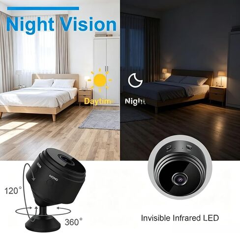 4Packs WiFi Hidden Camera 1080P Night Vision Home Security Cam Video Only | Portable Wireless Indoor Cam, Motion Detection, Remote Live Viewing, Easy Setup for Home Pet Baby Surveillance in Kuwait