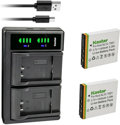 Kastar LTD2 USB Battery Charger Replacement for HP NP40, DJ04V20500A, VG0376122100008, PW360T, PB360T, SB360, Hitachi DZ-HV584E, Jenoptik 10.0Z3SS, DC-T200, OUCCA DC-T300, DC-A1200 in Kuwait