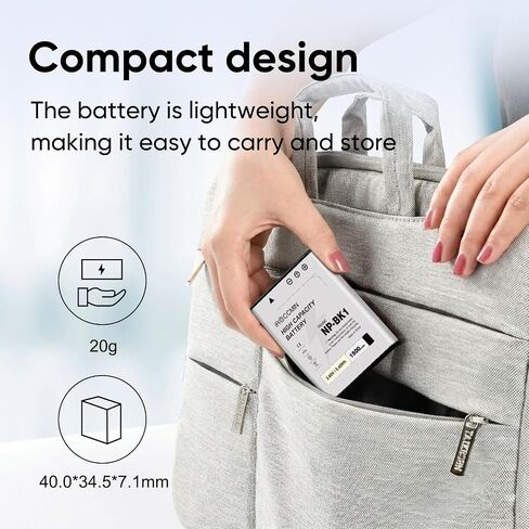 2-Pack 1500mAh High Battery NP-BK1 Battery | Compatible with Sony Bloggie MHS-CM5, PM5, Cyber-Shot DSC-S750, S780, S950, S980, DSC-W180, W190, W370, Webbie MHS-PM1 in Kuwait