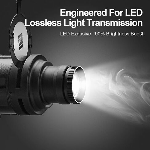 S-80LED Optical Snoot, Bowens Mount 38° Adjustable Focus Lens | for LED lights; 90% brighter light output, creates sharp and crisp imaging for studio portrait, photography video shooting in Kuwait