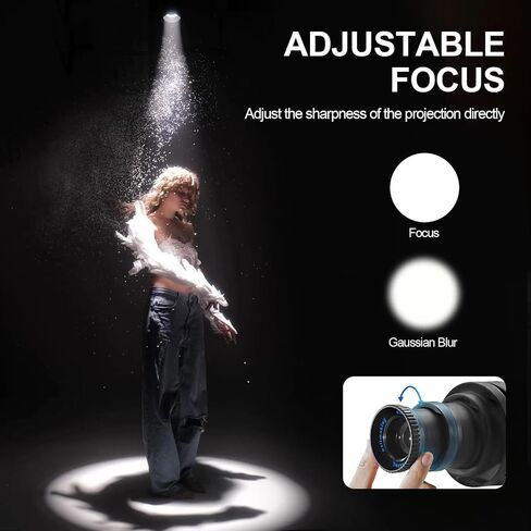 S-80LED Optical Snoot, Bowens Mount 38° Adjustable Focus Lens | for LED lights; 90% brighter light output, creates sharp and crisp imaging for studio portrait, photography video shooting in Kuwait