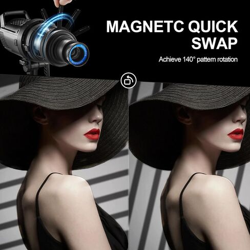 S-80LED Optical Snoot, Bowens Mount 38° Adjustable Focus Lens | for LED lights; 90% brighter light output, creates sharp and crisp imaging for studio portrait, photography video shooting in Kuwait