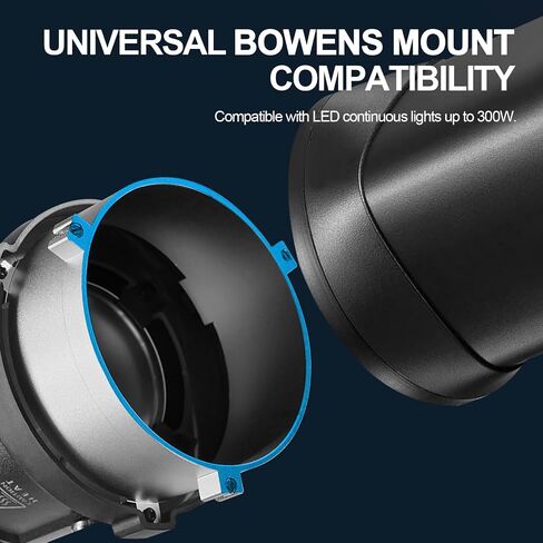 S-80LED Optical Snoot, Bowens Mount 38° Adjustable Focus Lens | for LED lights; 90% brighter light output, creates sharp and crisp imaging for studio portrait, photography video shooting in Kuwait