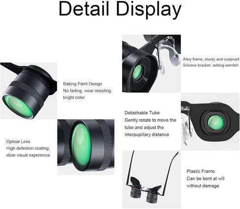 10X Binocular Glasses, Portable Fishing Binoculars HD Lens, Professional Multipurpose Folding Eyeglasses for Concerts Theater Opera Bird Watching Sports in Kuwait