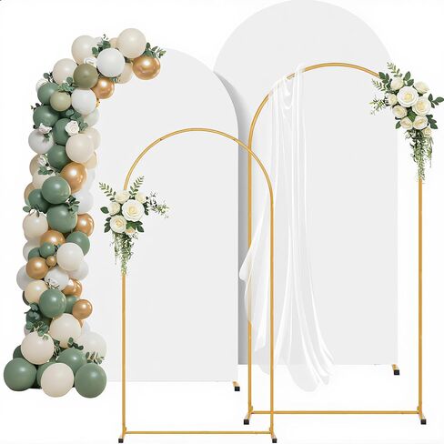 Gold Arch Backdrop Stand Set of 2(7.2FT/6FT) | Wedding Arch Backdrop Stand,Balloon Arch Stand Metal Frame for Birthday Wedding Baby Shower Party Garland Ceremony Decor in Kuwait