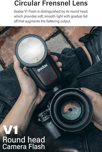 Godox V1 V1F Camera Flash with Magnetic Ring & AK-R1 Accessories Kit for Fujifilm, 76Ws 2.4G X Wireless TTL 1/8000 HSS Speedlight, 1.5s Recycle, 480 Full Power Flashes with Rechargeable Battery in Kuwait