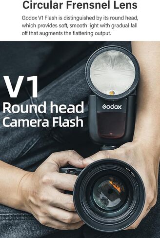Godox V1 V1F Camera Flash with Magnetic Ring & AK-R1 Accessories Kit for Fujifilm, 76Ws 2.4G X Wireless TTL 1/8000 HSS Speedlight, 1.5s Recycle, 480 Full Power Flashes with Rechargeable Battery in Kuwait