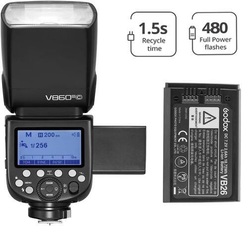 Godox V860III-S & XPro-S Trigger Set Compatible for Sony Camera 2.4G HSS 1/8000 GN60 1.5s Recycle 480 Full Power Flashes (V860III-S + XPro-S) in Kuwait