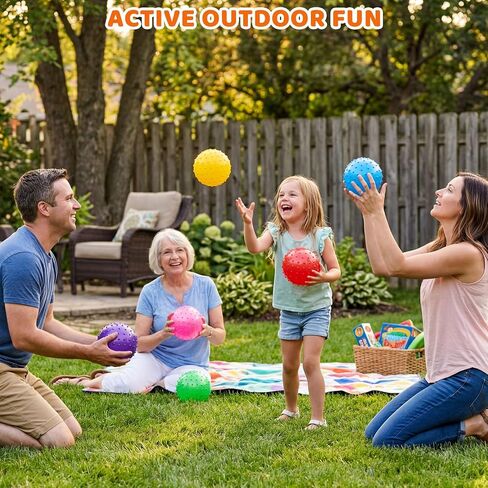 LOVEINUSA 6PCS Bounce Balls, 6inch Sensory Balls with Pump for Babies Toddlers in Kuwait