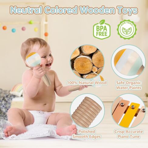 Musical Instruments - Montessori Wooden Toys for Kids Sensory Play in Kuwait