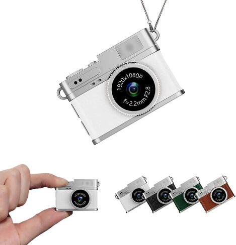 Retro Mini Digital Video Keychain Camera Small bodycam 1080P HD Video Go Cam 0.96" IPS Screen 4 Colors Type-C Pro17g 8GB Pocket Video Recorder for Travel Recording Gifts for Girls Stocking Stuffers in Kuwait