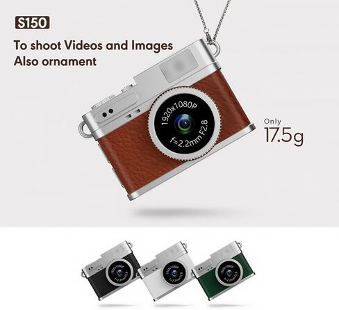 Retro Mini Digital Video Keychain Camera Small bodycam 1080P HD Video Go Cam 0.96" IPS Screen 4 Colors Type-C Pro17g 8GB Pocket Video Recorder for Travel Recording Gifts for Girls Stocking Stuffers in Kuwait
