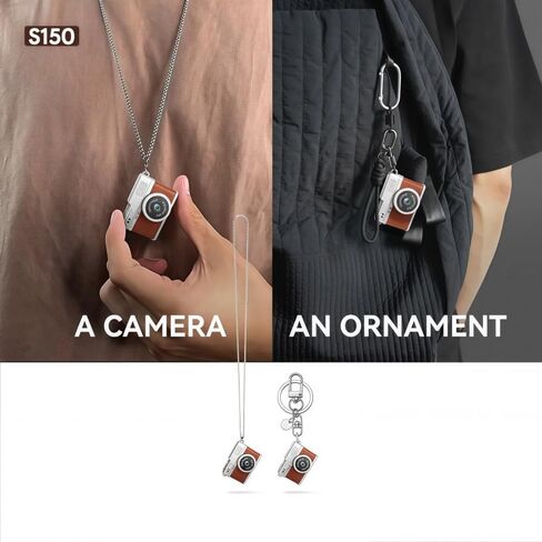 Retro Mini Digital Video Keychain Camera Small bodycam 1080P HD Video Go Cam 0.96" IPS Screen 4 Colors Type-C Pro17g 8GB Pocket Video Recorder for Travel Recording Gifts for Girls Stocking Stuffers in Kuwait