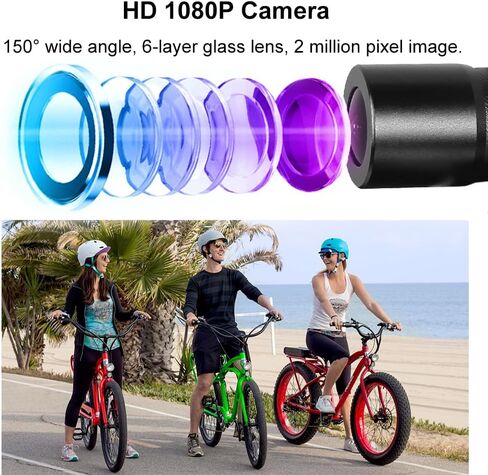 VSYSTO Helmet Camera for Bicycle Motorcycle, Remote Control, WiFi HD 1080P Portable Waterproof Handlebar Camera, G-Sensor, Loop Recording in Kuwait